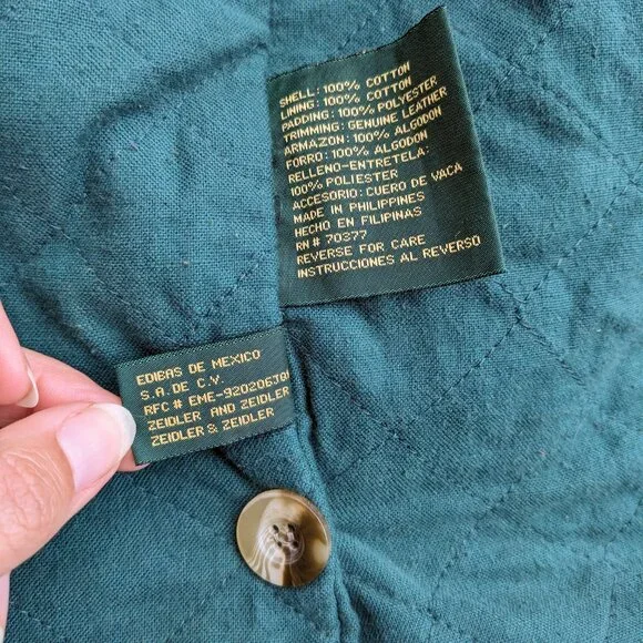 Vintage Barn Chore Jacket Men Large Canvas Leather Collar Farm Work Coat Quilted - Picture 16 of 16